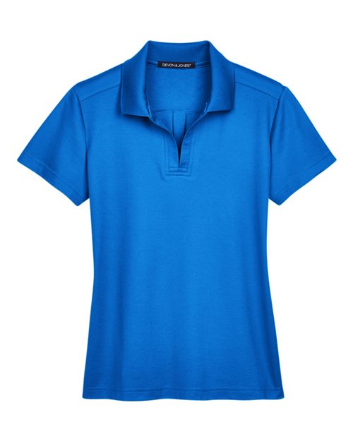 Devon & Jones DG20W CrownLux Performance Ladies' Plaited Polo #color_FRENCH BLUE