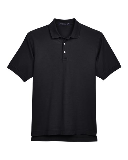 Devon & Jones D100 Men's Pima Piqu Short-Sleeve Polo #color_BLACK