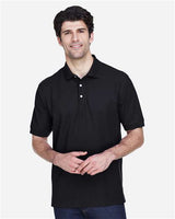 Devon & Jones D100 Men's Pima Piqu Short-Sleeve Polo #color_BLACK