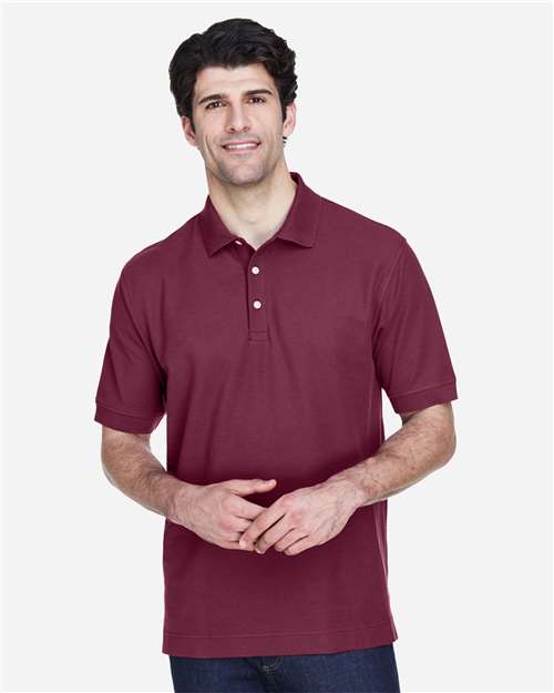 Devon & Jones D100 Men's Pima Piqu Short-Sleeve Polo #color_BURGUNDY