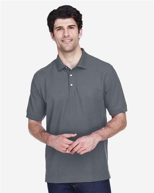 Devon & Jones D100 Men's Pima Piqu Short-Sleeve Polo #color_GRAPHITE