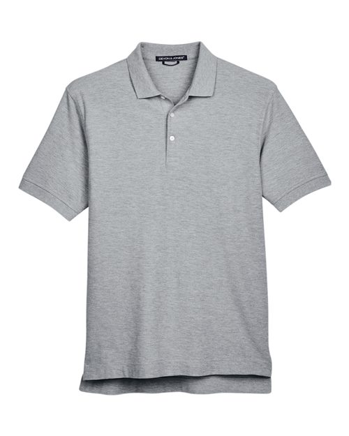 Devon & Jones D100 Men's Pima Piqu Short-Sleeve Polo #color_GREY HEATHER