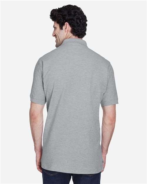 Devon & Jones D100 Men's Pima Piqu Short-Sleeve Polo #color_GREY HEATHER