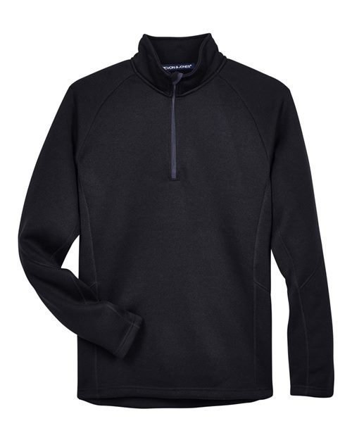 Devon & Jones DG792 Adult Bristol Sweater Fleece Quarter-Zip #color_BLACK