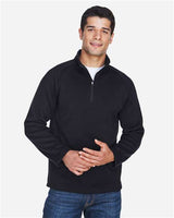 Devon & Jones DG792 Adult Bristol Sweater Fleece Quarter-Zip #color_BLACK