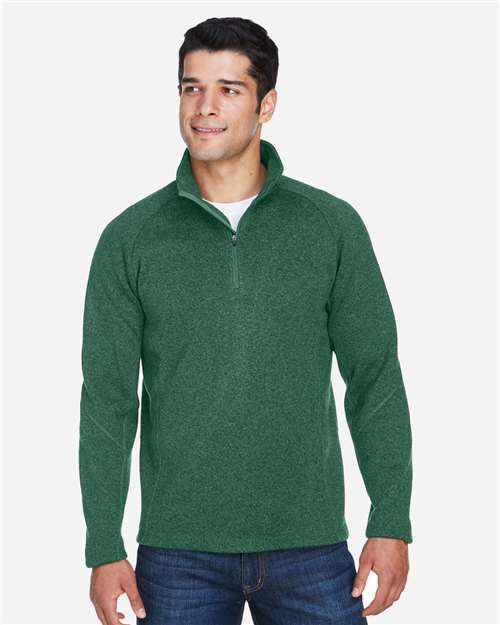 Devon & Jones DG792 Adult Bristol Sweater Fleece Quarter-Zip #color_FOREST HEATHER
