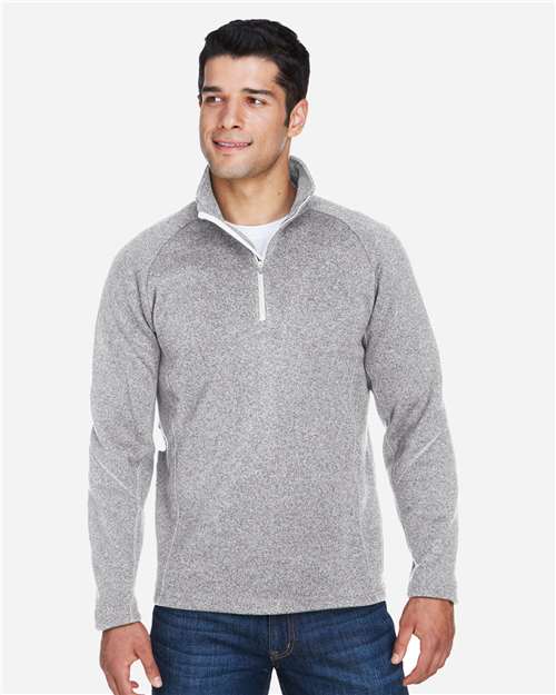 Devon & Jones DG792 Adult Bristol Sweater Fleece Quarter-Zip #color_GREY HEATHER