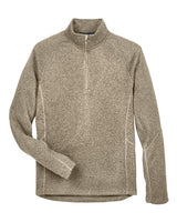 Devon & Jones DG792 Adult Bristol Sweater Fleece Quarter-Zip #color_KHAKI HEATHER