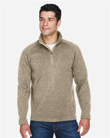 Devon & Jones DG792 Adult Bristol Sweater Fleece Quarter-Zip #color_KHAKI HEATHER