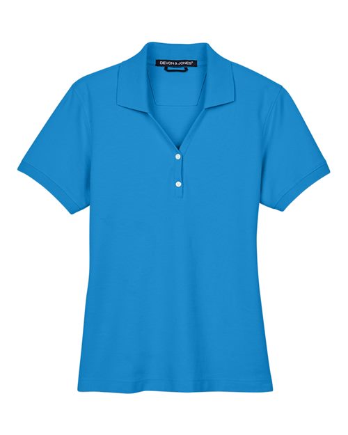 Devon & Jones D100W Ladies' Pima Piqu Y-Collar Polo #color_FRENCH BLUE