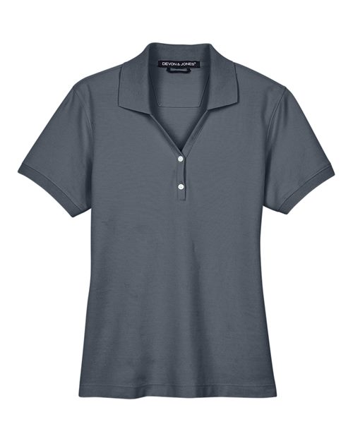 Devon & Jones D100W Ladies' Pima Piqu Y-Collar Polo #color_GRAPHITE
