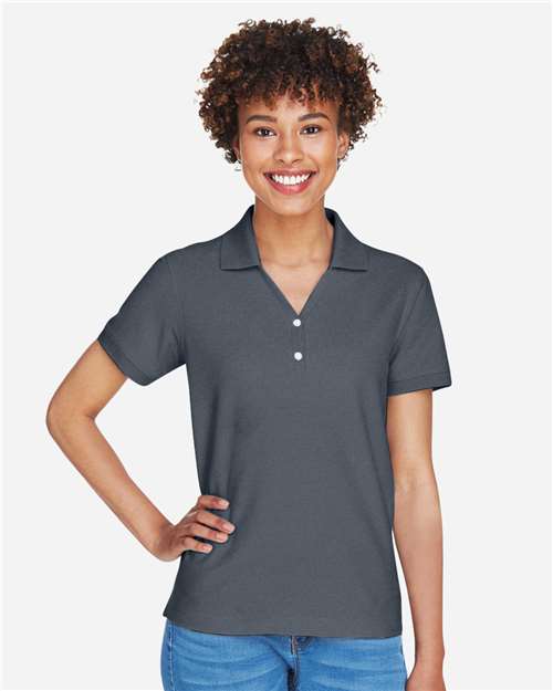 Devon & Jones D100W Ladies' Pima Piqu Y-Collar Polo #color_GRAPHITE