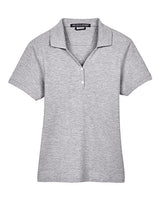 Devon & Jones D100W Ladies' Pima Piqu Y-Collar Polo #color_GREY HEATHER