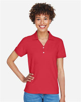 Devon & Jones D100W Ladies' Pima Piqu Y-Collar Polo #color_RED