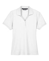 Devon & Jones D100W Ladies' Pima Piqu Y-Collar Polo #color_WHITE