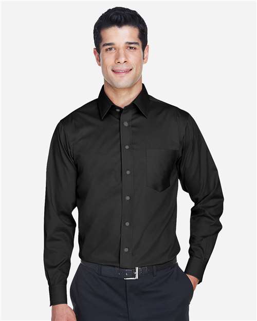 Devon & Jones DG530 Men's Crown WovenCollection Solid Stretch Twill #color_BLACK