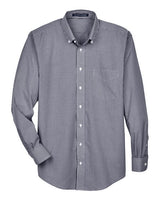 Devon & Jones D640 Men's Crown Woven Collection Gingham Check #color_NAVY