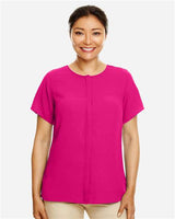 Devon & Jones DP612W Ladies' Perfect Fit  Short-Sleeve Crepe Blouse #color_CROWN RASPBERRY