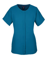 Devon & Jones DP612W Ladies' Perfect Fit  Short-Sleeve Crepe Blouse #color_DARK TEAL