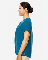 Devon & Jones DP612W Ladies' Perfect Fit  Short-Sleeve Crepe Blouse #color_DARK TEAL