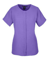 Devon & Jones DP612W Ladies' Perfect Fit  Short-Sleeve Crepe Blouse #color_GRAPE