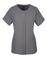 Devon & Jones DP612W Ladies' Perfect Fit  Short-Sleeve Crepe Blouse #color_GRAPHITE