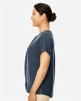 Devon & Jones DP612W Ladies' Perfect Fit  Short-Sleeve Crepe Blouse #color_NAVY