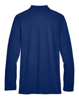 Devon & Jones DG20L CrownLux Performance Men's Plaited Long Sleeve Polo #color_TRUE ROYAL