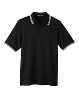 Devon & Jones DG20C Men's CrownLux Performance Plaited Tipped Polo #color_BLACK/ WHITE