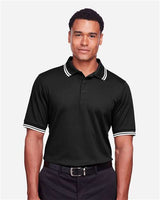 Devon & Jones DG20C Men's CrownLux Performance Plaited Tipped Polo #color_BLACK/ WHITE
