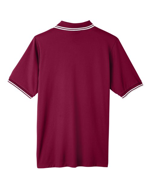 Devon & Jones DG20C Men's CrownLux Performance Plaited Tipped Polo #color_BURGUNDY/ WHITE