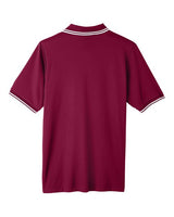 Devon & Jones DG20C Men's CrownLux Performance Plaited Tipped Polo #color_BURGUNDY/ WHITE
