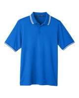 Devon & Jones DG20C Men's CrownLux Performance Plaited Tipped Polo #color_FRENCH BLU/ WHT
