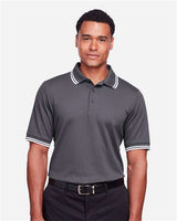 Devon & Jones DG20C Men's CrownLux Performance Plaited Tipped Polo #color_GRAPHITE/ WHITE