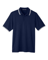 Devon & Jones DG20C Men's CrownLux Performance Plaited Tipped Polo #color_NAVY/ WHITE