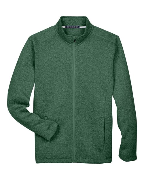 Devon & Jones DG793 Men's Bristol Full-Zip Sweater Fleece Jacket #color_FOREST HEATHER