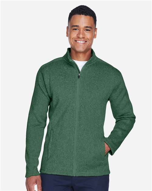 Devon & Jones DG793 Men's Bristol Full-Zip Sweater Fleece Jacket #color_FOREST HEATHER