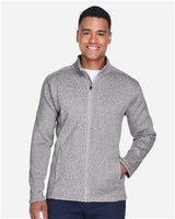 Devon & Jones DG793 Men's Bristol Full-Zip Sweater Fleece Jacket #color_GREY HEATHER