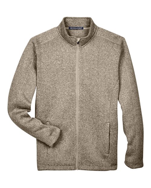 Devon & Jones DG793 Men's Bristol Full-Zip Sweater Fleece Jacket #color_KHAKI HEATHER