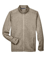 Devon & Jones DG793 Men's Bristol Full-Zip Sweater Fleece Jacket #color_KHAKI HEATHER