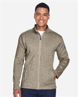Devon & Jones DG793 Men's Bristol Full-Zip Sweater Fleece Jacket #color_KHAKI HEATHER