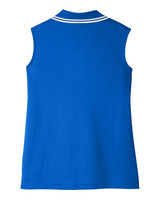 Devon & Jones DG20SW Ladies' CrownLux Performance Plaited Tipped Sleeveless Polo #color_FRENCH BLU/ WHT