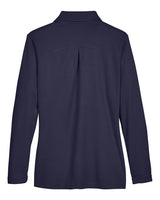 Devon & Jones DG20LW CrownLux Performance Ladies' Plaited Long Sleeve Polo #color_NAVY