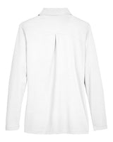 Devon & Jones DG20LW CrownLux Performance Ladies' Plaited Long Sleeve Polo #color_WHITE