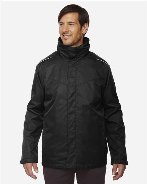 Core 365 88205T Men's Tall Region 3-in-1 Jacket with FleeceLiner #color_BLACK