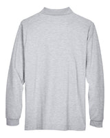 Devon & Jones D110 Men's Pima Piqu Long-Sleeve Polo #color_GREY HEATHER