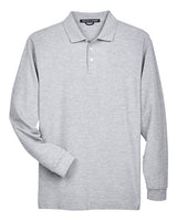 Devon & Jones D110 Men's Pima Piqu Long-Sleeve Polo #color_GREY HEATHER