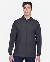 Devon & Jones D110 Men's Pima Piqu Long-Sleeve Polo #color_NAVY