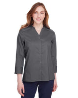 Devon & Jones DG560W Ladies' Crown  Collection Stretch Broadcloth 3/4 Sleeve Blouse #color_GRAPHITE