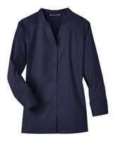 Devon & Jones DG560W Ladies' Crown  Collection Stretch Broadcloth 3/4 Sleeve Blouse #color_NAVY